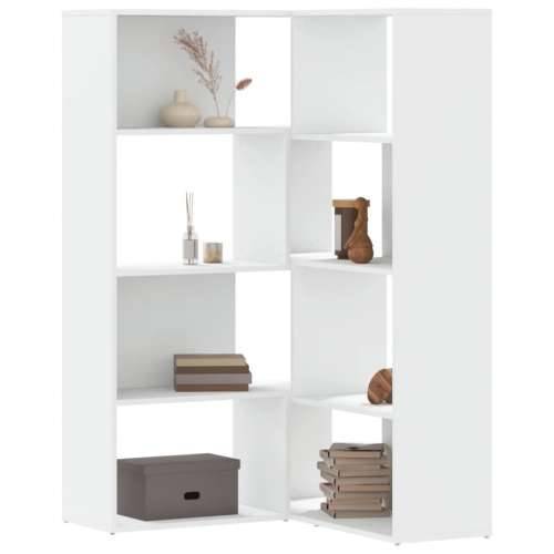 Kutni regal za knjige s 4 razine bijeli 85 x 85 x 140 cm drveni - Bijela 1 Cijena