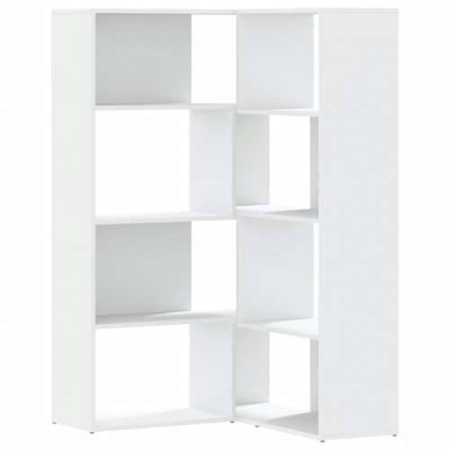 Kutni regal za knjige s 4 razine bijeli 85 x 85 x 140 cm drveni - Bijela 1 Cijena