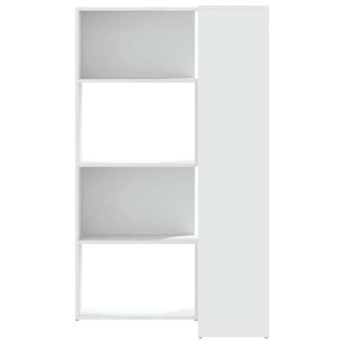 Kutni regal za knjige s 4 razine bijeli 85 x 85 x 140 cm drveni - Bijela 1 Cijena