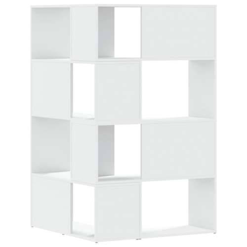 Kutni regal za knjige s 4 razine bijeli 85 x 85 x 140 cm drveni - Bijela 1 Cijena