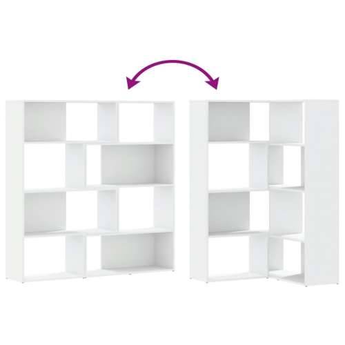 Kutni regal za knjige s 4 razine bijeli 85 x 85 x 140 cm drveni - Bijela 1 Cijena