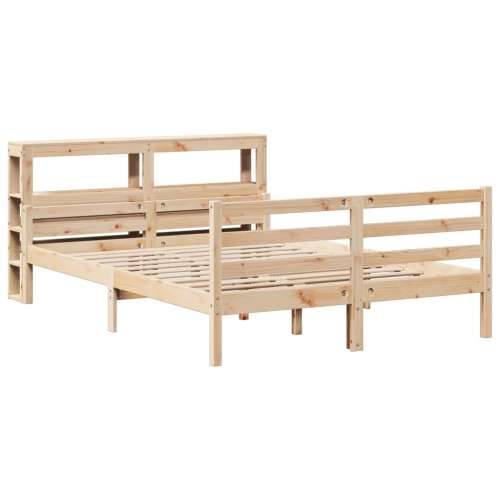 Okvir za krevet s uzglavljem 150 x 200 cm borovina - Prirodna 150 x 200 cm Cijena