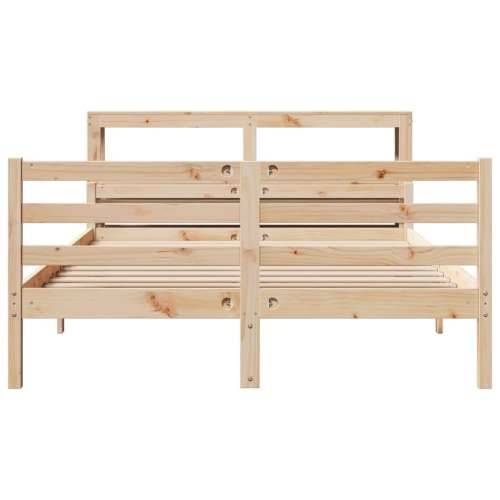 Okvir za krevet s uzglavljem 150 x 200 cm borovina - Prirodna 150 x 200 cm Cijena