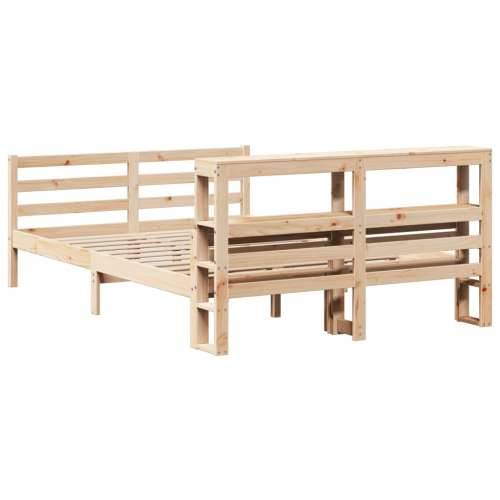 Okvir za krevet s uzglavljem 150 x 200 cm borovina - Prirodna 150 x 200 cm Cijena
