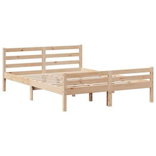 Okvir za krevet s uzglavljem 150 x 200 cm borovina - Prirodna 150 x 200 cm Cijena