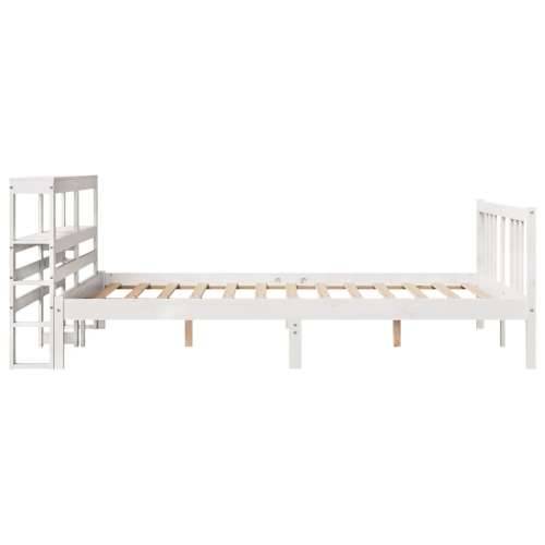 Okvir za krevet s uzglavljem bijeli 150 x 200 cm borovina - Bijela 150 x 200 cm Cijena
