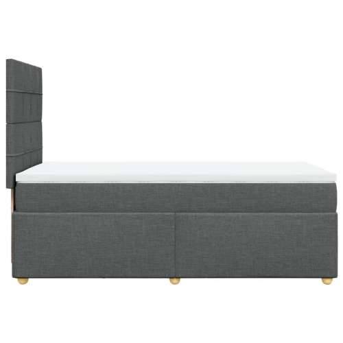 Krevet s oprugama i madracem tamnosivi 90x200 cm od tkanine - Tamno siva 90 x 200 cm Blok s kvadratima Cijena