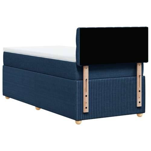 Krevet s oprugama i madracem plavi 90 x 190 cm od tkanine - Plava 90 x 190 cm Dizajn s gumbima Cijena