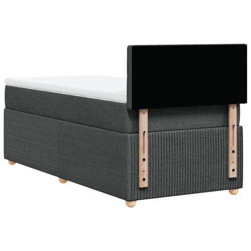 Krevet s oprugama i madracem tamnosivi 90 x 190 cm od tkanine - Tamno siva 90 x 190 cm gumbi Cijena