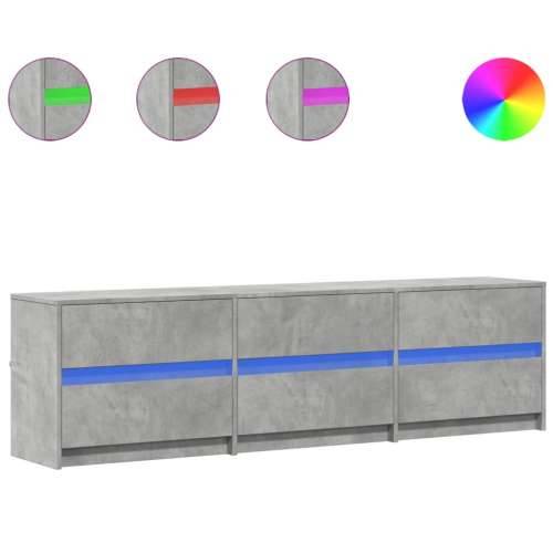 TV ormarić s LED svjetlima boja betona 180x34x50 cm drveni - Beton siva 1 180 cm Cijena