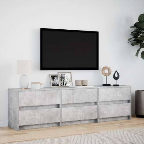 TV ormarić s LED svjetlima boja betona 180x34x50 cm drveni - Beton siva 1 180 cm Cijena