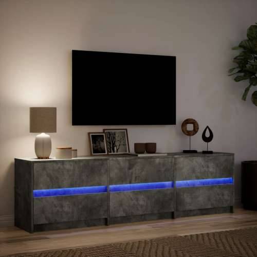 TV ormarić s LED svjetlima boja betona 180x34x50 cm drveni - Beton siva 1 180 cm Cijena