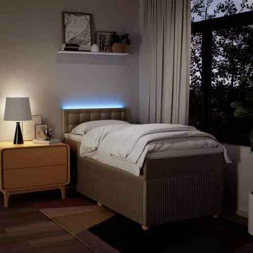 Krevet s oprugama i madracem krem 90 x 190 cm od tkanine - Krema 90 x 190 cm gumbi Cijena