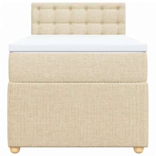 Krevet s oprugama i madracem krem 90 x 190 cm od tkanine - Krema 90 x 190 cm gumbi Cijena
