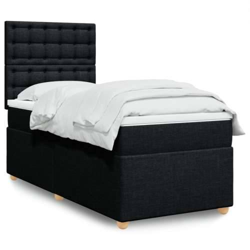 Krevet s oprugama i madracem crni 90x200 cm od tkanine - Crna 90 x 200 cm gumbi Cijena