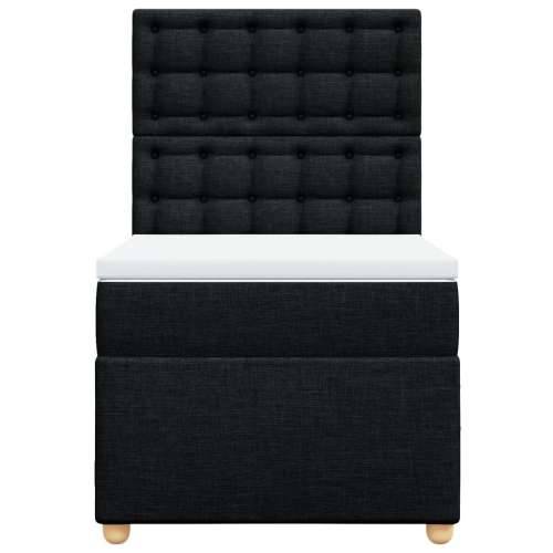 Krevet s oprugama i madracem crni 90x200 cm od tkanine - Crna 90 x 200 cm gumbi Cijena