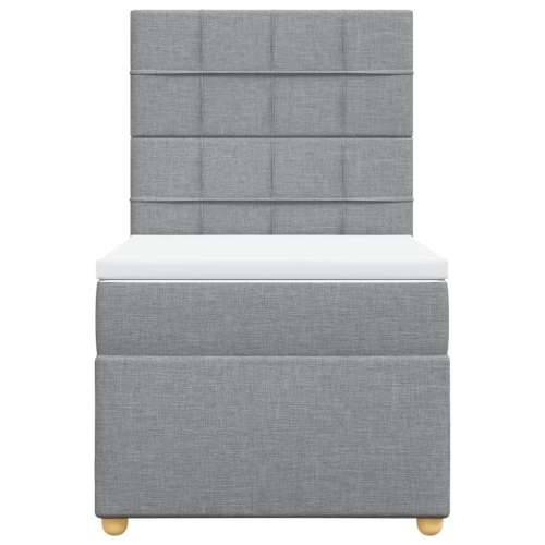 Krevet s oprugama i madracem svjetlosivi 100x200 cm od tkanine Svjetlosiva 100 x 200 cm Blok s kvadratima Cijena