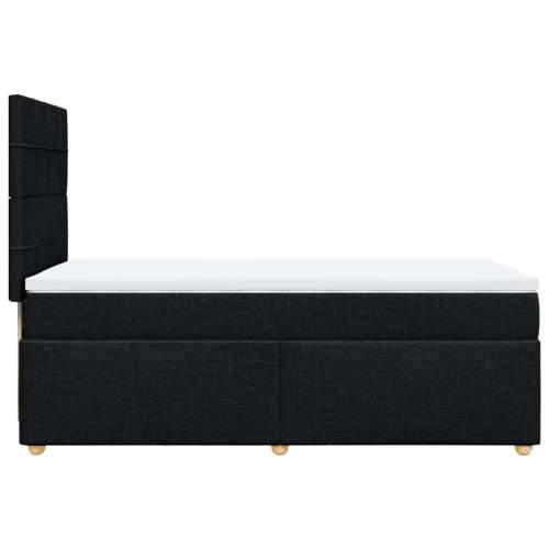 Krevet s oprugama i madracem crni 100 x 200 cm od tkanine - Crna 100 x 200 cm Blok s kvadratima Cijena
