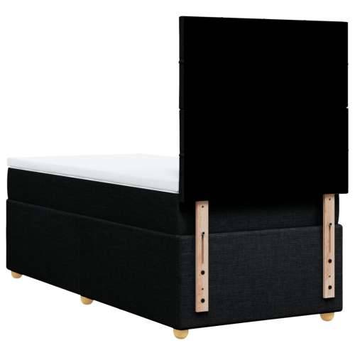 Krevet s oprugama i madracem crni 100 x 200 cm od tkanine - Crna 100 x 200 cm Blok s kvadratima Cijena