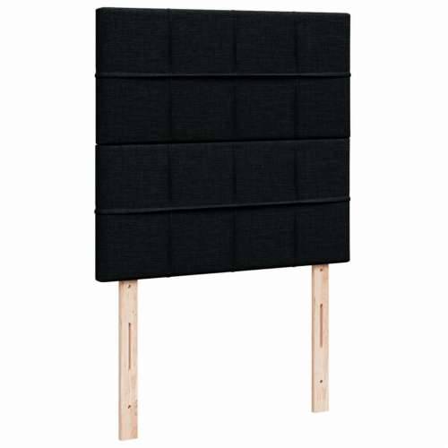 Krevet s oprugama i madracem crni 100 x 200 cm od tkanine - Crna 100 x 200 cm Blok s kvadratima Cijena