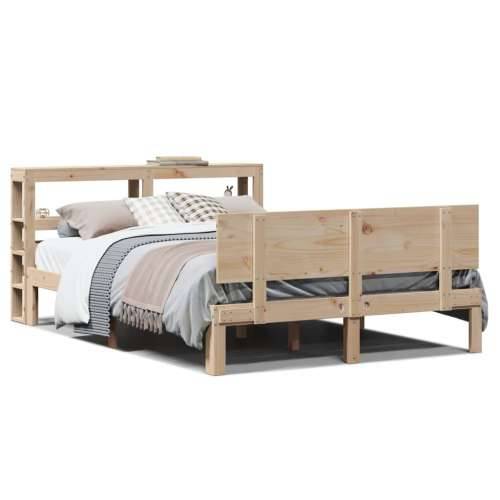 Okvir za krevet s uzglavljem 150 x 200 cm borovina - Prirodna 150 x 200 cm Cijena