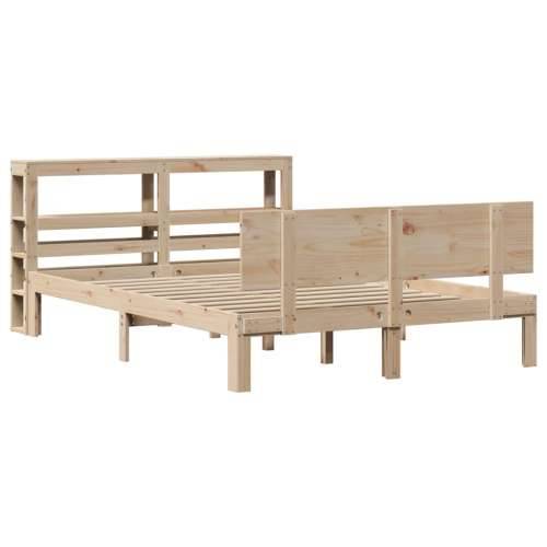 Okvir za krevet s uzglavljem 150 x 200 cm borovina - Prirodna 150 x 200 cm Cijena