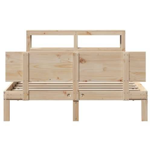 Okvir za krevet s uzglavljem 150 x 200 cm borovina - Prirodna 150 x 200 cm Cijena