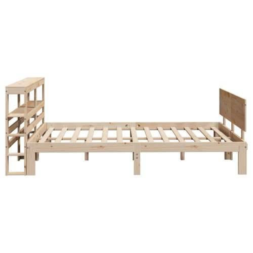 Okvir za krevet s uzglavljem 150 x 200 cm borovina - Prirodna 150 x 200 cm Cijena