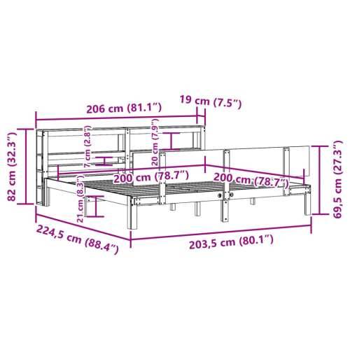 Okvir kreveta s uzglavljem bez madraca bijeli 200x200 cm - Bijela 200 x 200 cm Cijena