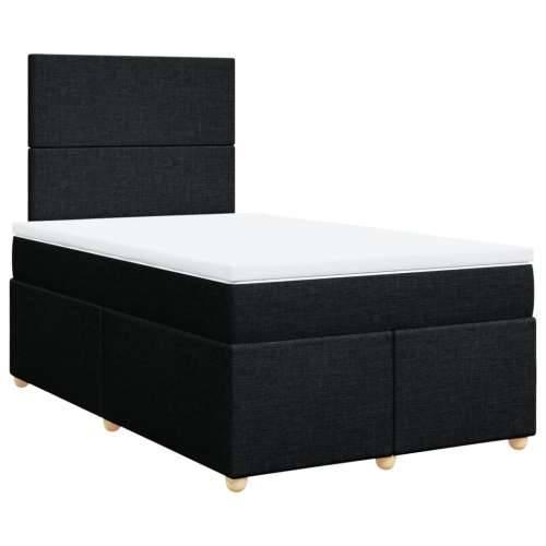 Krevet s oprugama i madracem crni 120 x 200cm od tkanine Crna 120 x 200 cm Gladak dizajn Cijena