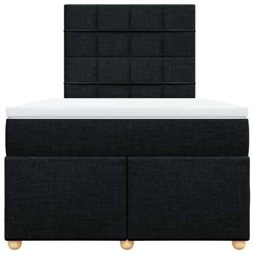 Krevet s oprugama i madracem crni 120 x 200cm od tkanine Crna 120 x 200 cm Blok s kvadratima Cijena