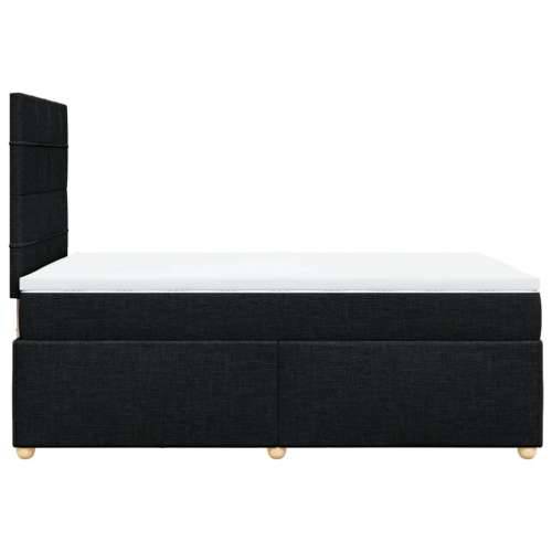 Krevet s oprugama i madracem crni 120 x 200cm od tkanine Crna 120 x 200 cm Blok s kvadratima Cijena