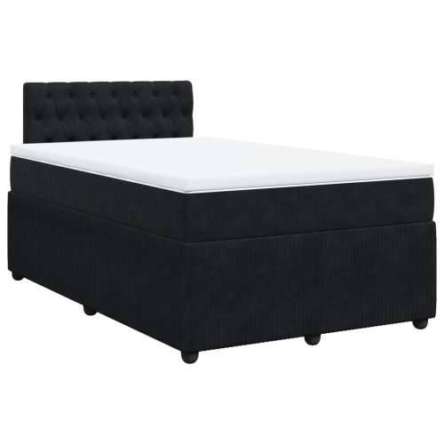 Box spring krevet s madracem crni 120 x 200 cm baršunasti - Crna 120 x 200 cm Dizajn s gumbima Cijena