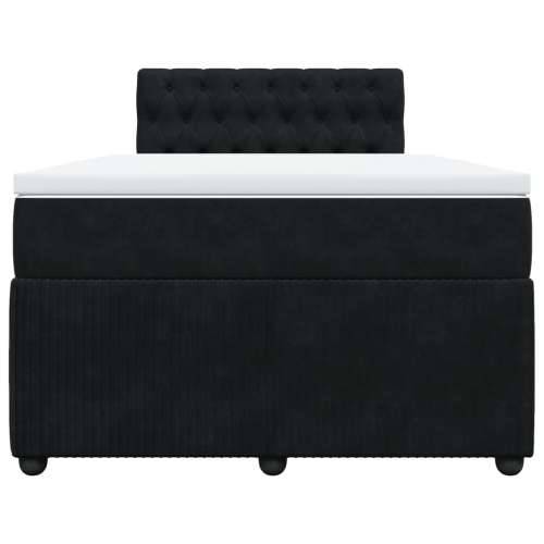 Box spring krevet s madracem crni 120 x 200 cm baršunasti - Crna 120 x 200 cm Dizajn s gumbima Cijena