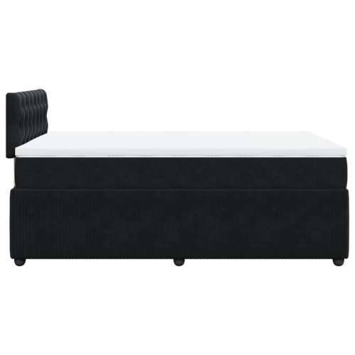 Box spring krevet s madracem crni 120 x 200 cm baršunasti - Crna 120 x 200 cm Dizajn s gumbima Cijena
