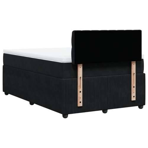 Box spring krevet s madracem crni 120 x 200 cm baršunasti - Crna 120 x 200 cm Dizajn s gumbima Cijena