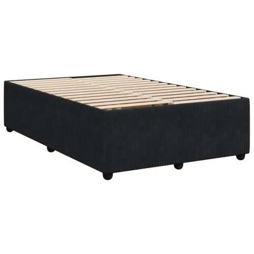 Box spring krevet s madracem crni 120 x 200 cm baršunasti - Crna 120 x 200 cm Dizajn s gumbima Cijena