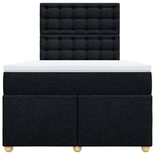 Krevet s oprugama i madracem crni 120 x 200cm od tkanine - Crna 120 x 200 cm gumbi Cijena