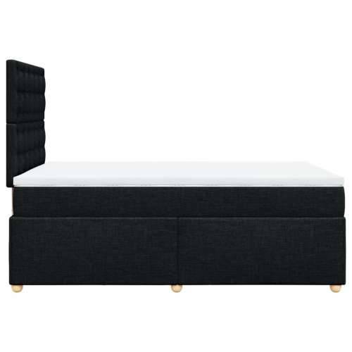 Krevet s oprugama i madracem crni 120 x 200cm od tkanine - Crna 120 x 200 cm gumbi Cijena