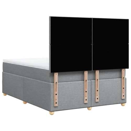 Krevet s oprugama i madracem svjetlosivi 140x190 cm od tkanine - Svjetlosiva 140 x 190 cm Gladak dizajn Cijena