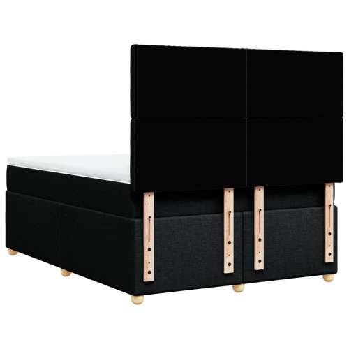 Krevet s oprugama i madracem crni 140x200 cm od tkanine - Crna 140 x 200 cm gumbi Cijena