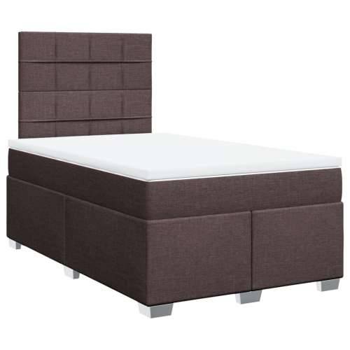 Krevet box spring s madracem tamnosmeđi 120 x 190 cm od tkanine - Tamno smeđa 120 x 190 cm Blok s kvadratima Cijena