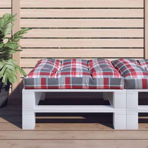 Jastuk za palete crveni karirani 80 x 80 x 12 cm od tkanine - Crveni karirani uzorak 80 x 80 x 12 cm 1 Cijena