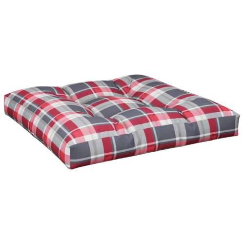 Jastuk za palete crveni karirani 80 x 80 x 12 cm od tkanine - Crveni karirani uzorak 80 x 80 x 12 cm 1 Cijena