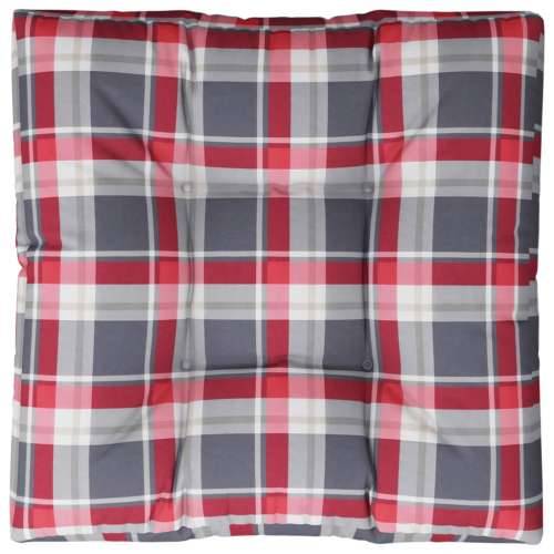 Jastuk za palete crveni karirani 80 x 80 x 12 cm od tkanine - Crveni karirani uzorak 80 x 80 x 12 cm 1 Cijena