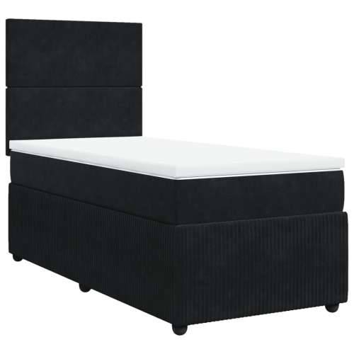 Box spring krevet s madracem crni 90x190 cm baršunasti - Crna 90 x 190 cm Gladak dizajn Cijena