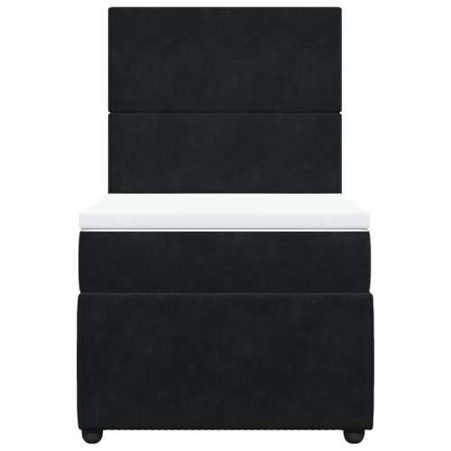 Box spring krevet s madracem crni 90x190 cm baršunasti - Crna 90 x 190 cm Gladak dizajn Cijena
