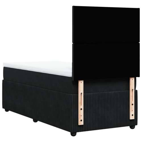 Box spring krevet s madracem crni 90x190 cm baršunasti - Crna 90 x 190 cm Gladak dizajn Cijena