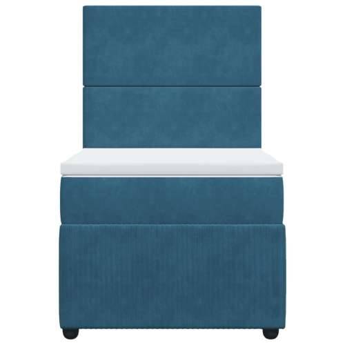 Box spring krevet s madracem plavi 90x190 cm baršunasti Plava 90 x 190 cm Gladak dizajn Cijena