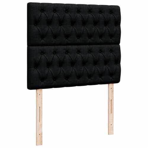 Krevet s oprugama i madracem crni 120 x 200cm od tkanine - Crna 120 x 200 cm Dizajn s gumbima Cijena